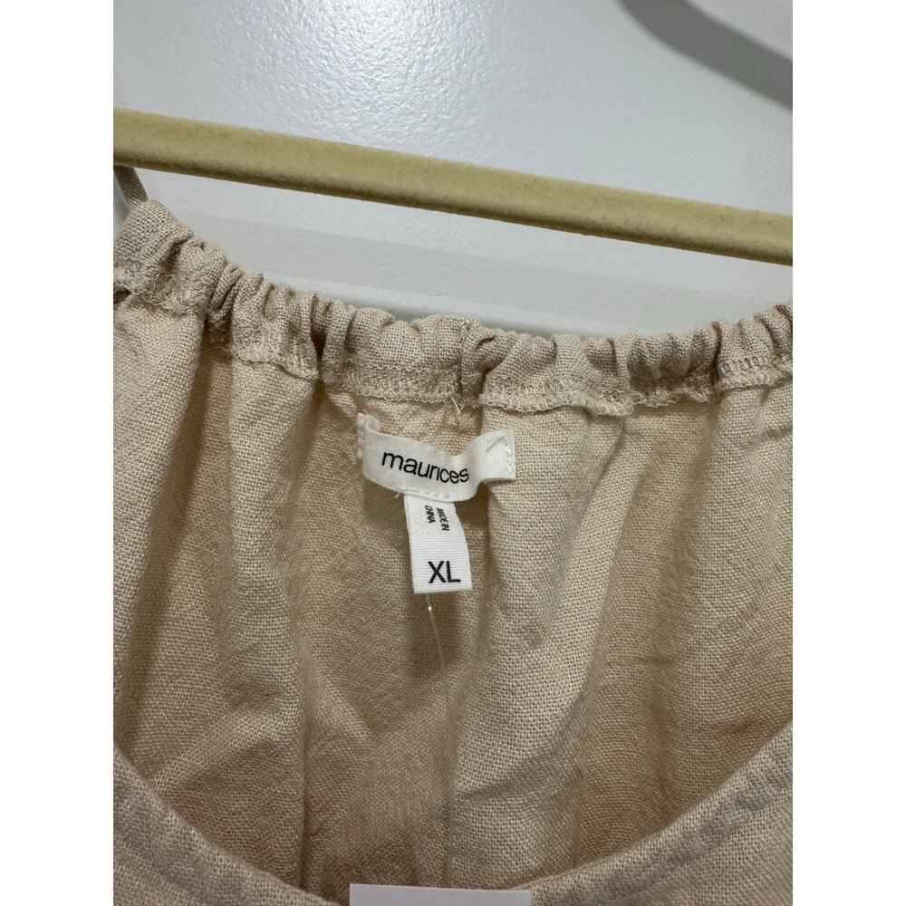 Maurices Beige Linen Blend Sleeveless Spaghetti Strap Knot Front Top  XL - Picture 3 of 5